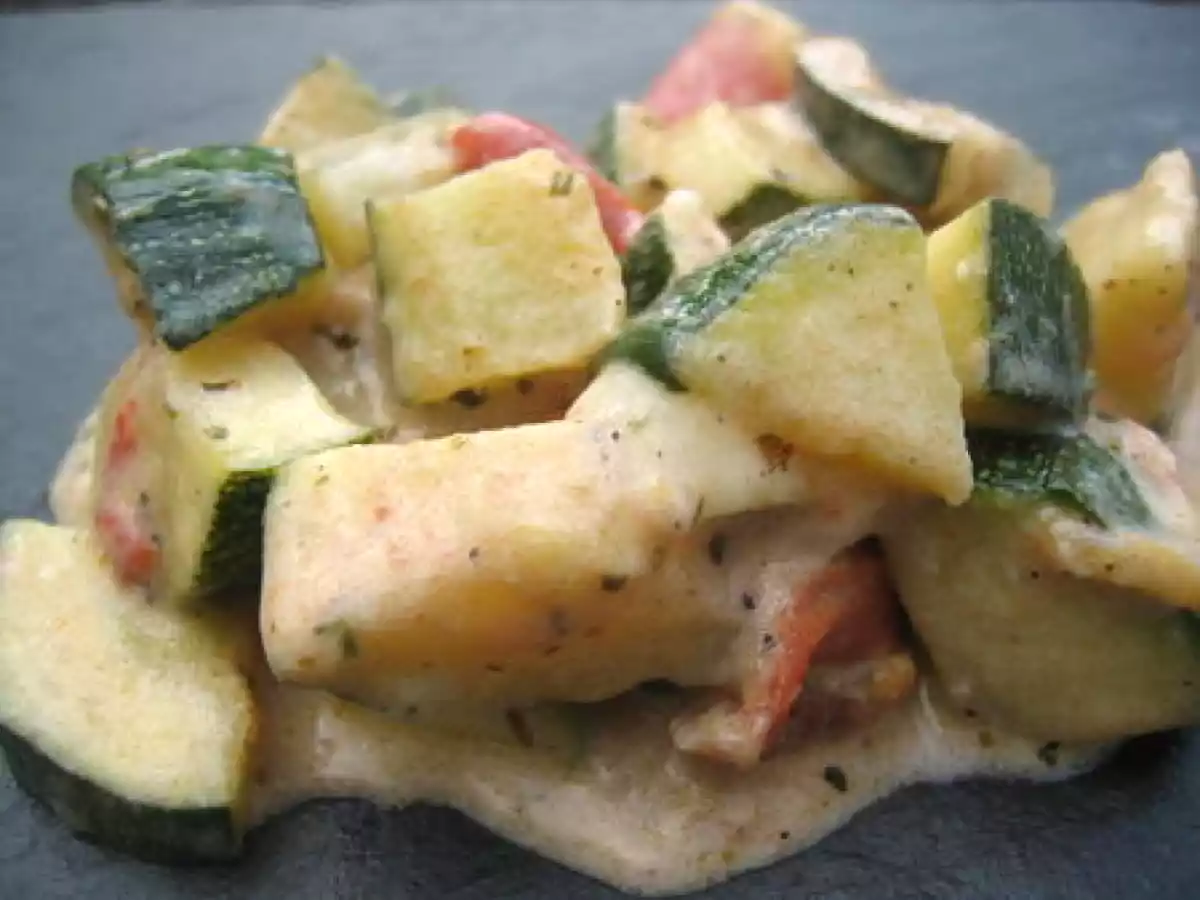 Poêlée de légumes sauce au chèvre