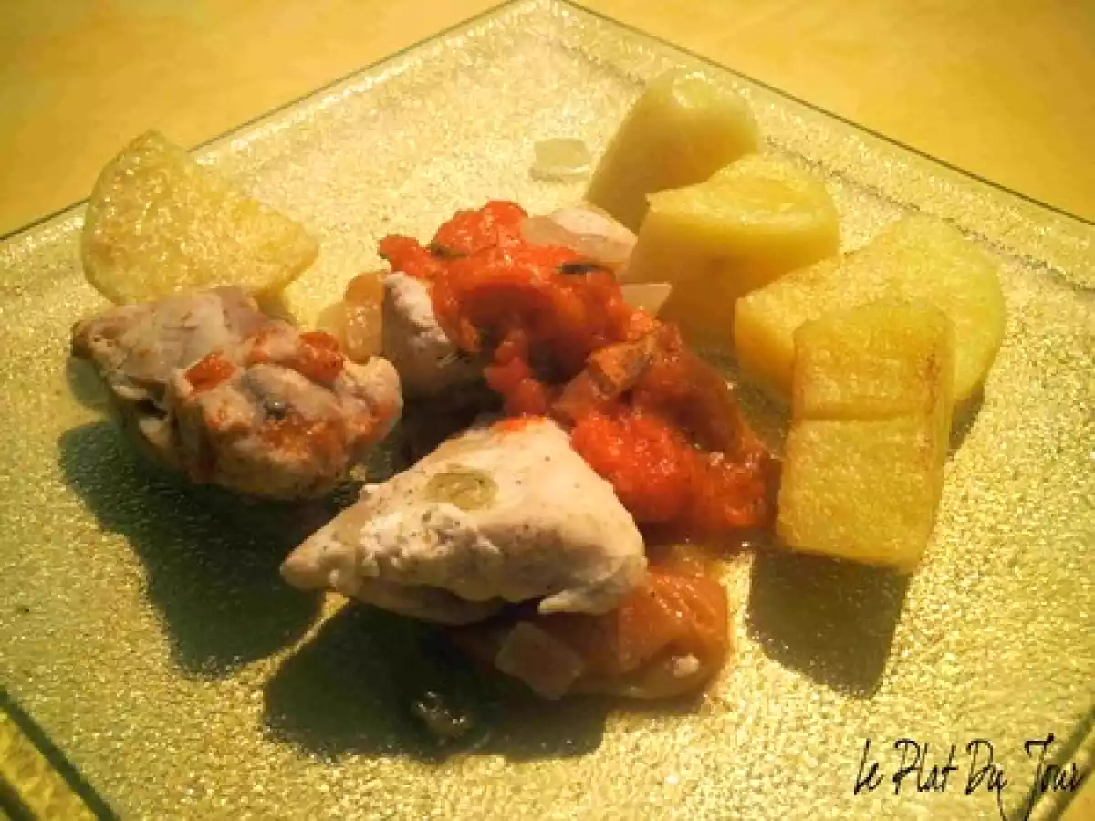 Poêlée de poulet aux abricots et au romarin