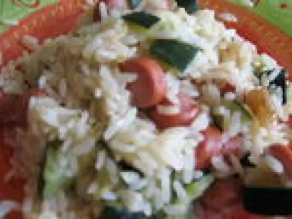 Poelée de riz aux courgettes vapeurs et saucisses - photo 2