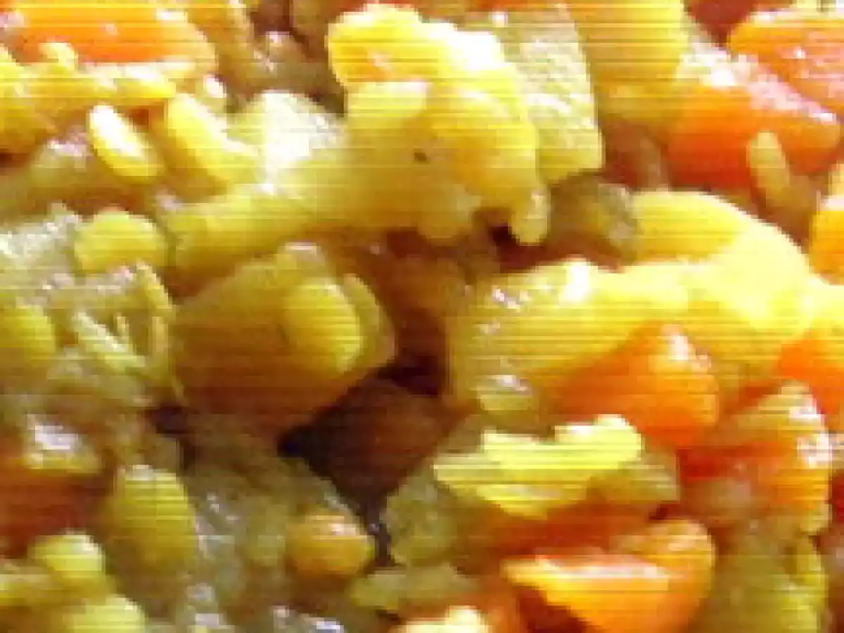 Poêllée de riz aux légumes racines et lentilles roses