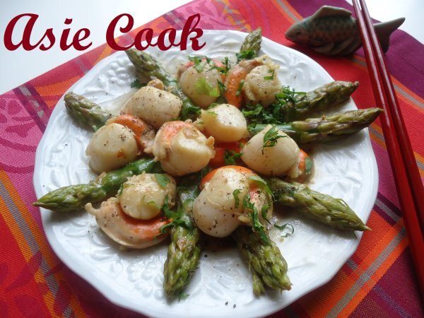 Pointes D Asperges Et Noix De St Jacques En Sauce Thai Recette