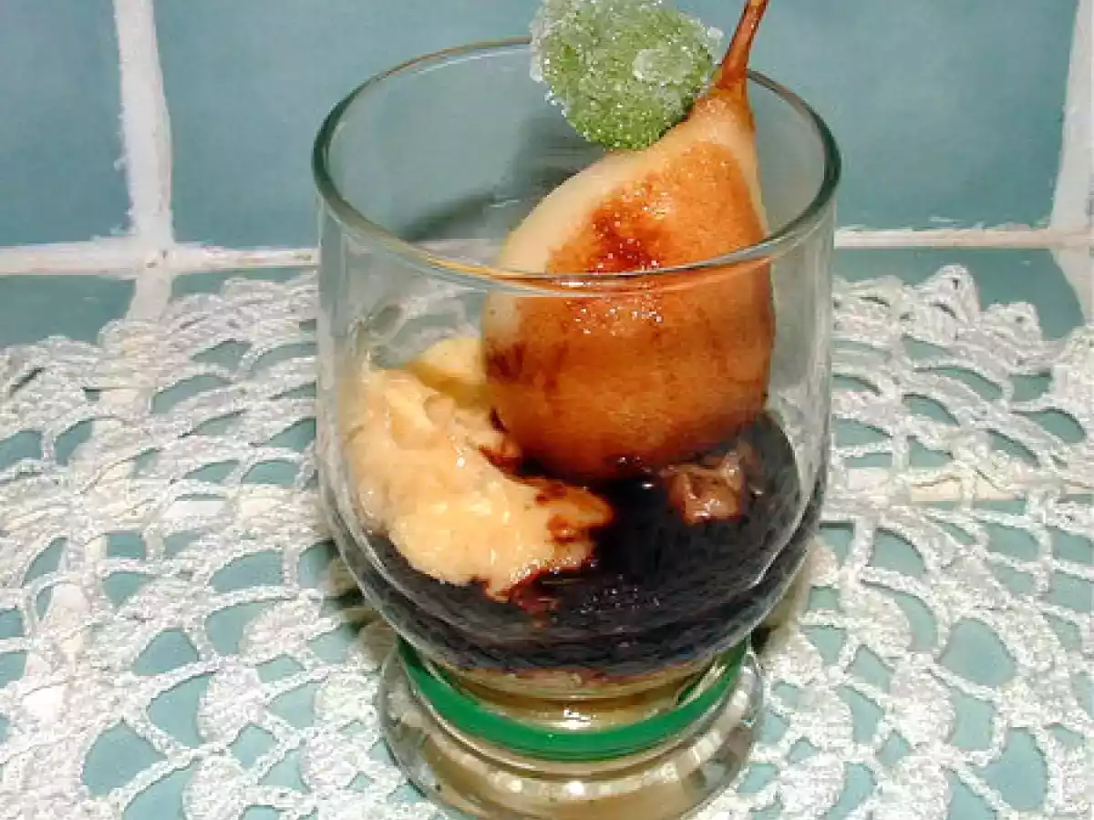 Poire belle-Hélène en verrine