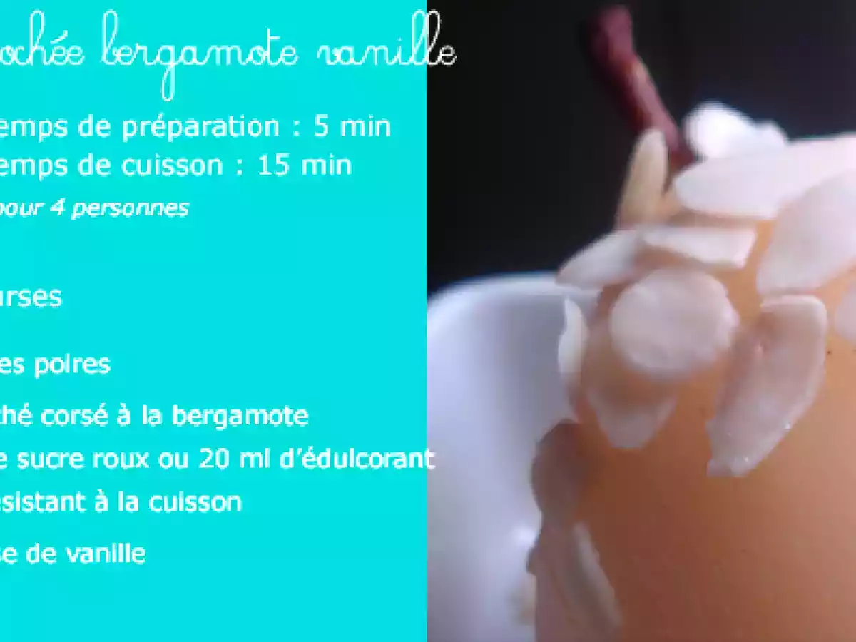 Poire pochée bergamote vanille