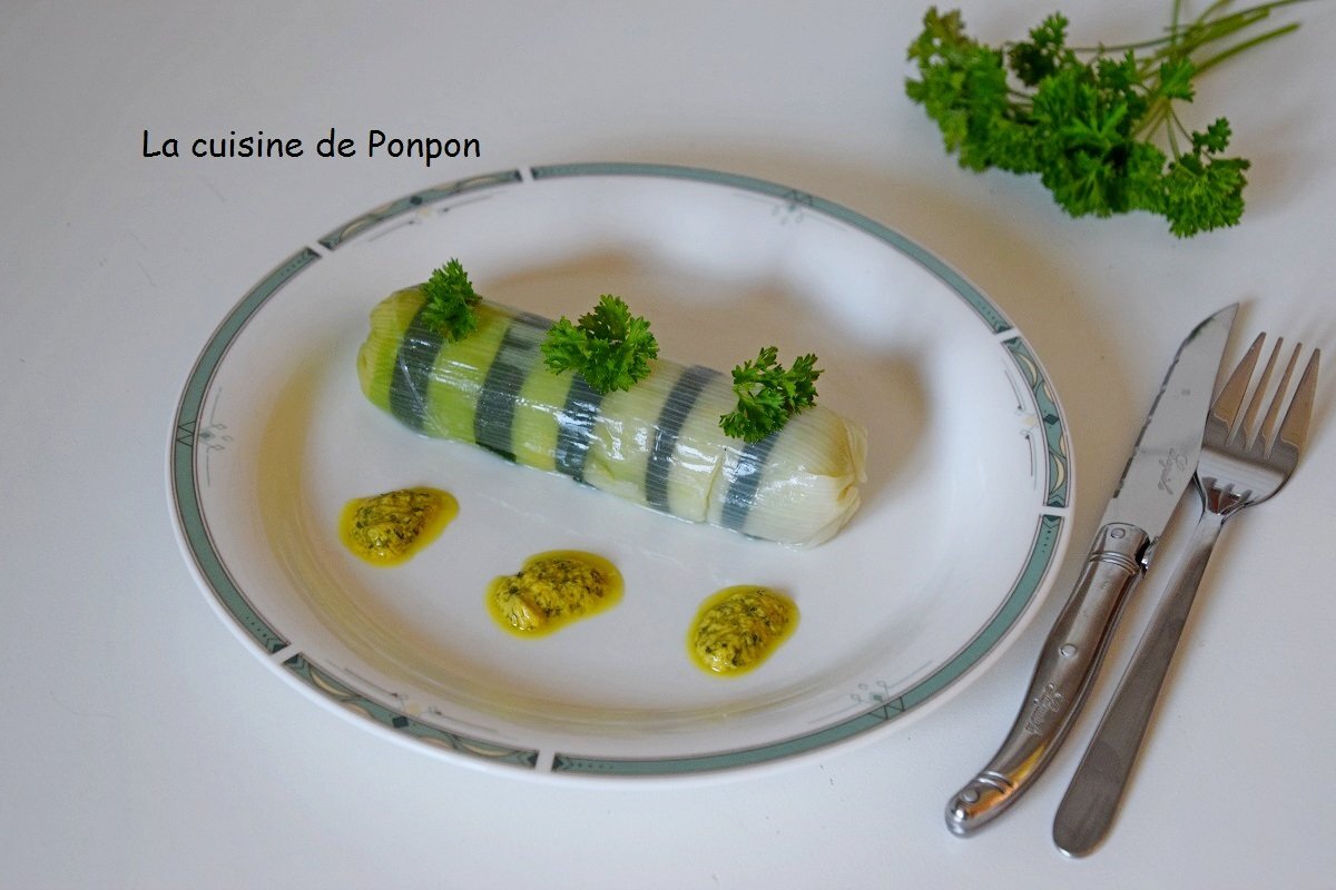 Poireau vinaigrette revisité en cannelloni Recette Ptitchef