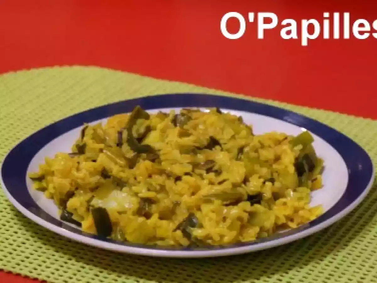 Poireaux et riz au curcuma