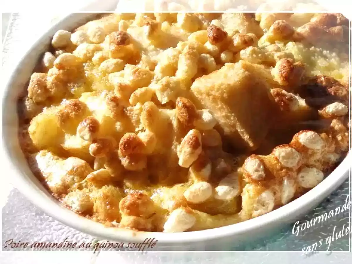 Poires amandines au quinoa soufflé