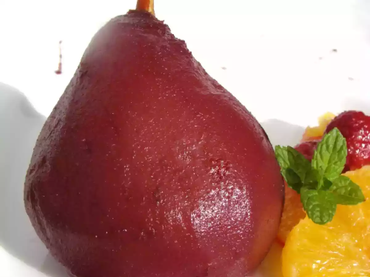 Poires au vin à la crème de cassis - photo 2