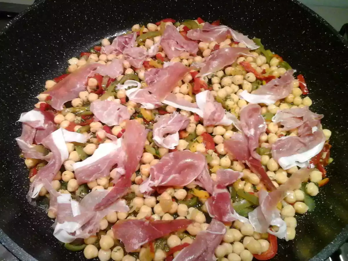 Pois chiche au jambon de parme