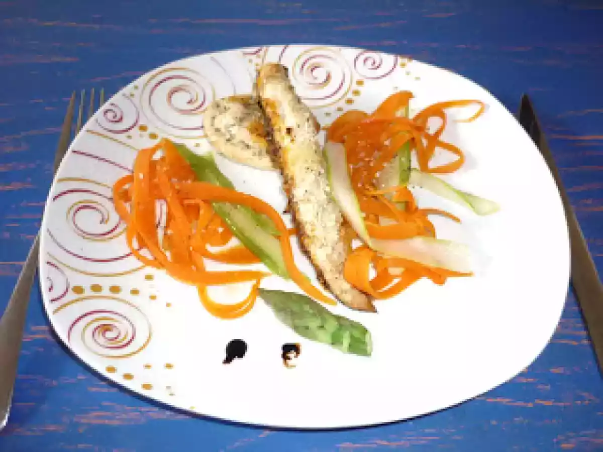 Poisson à la bonifacienne et ses tagliatelles de légumes