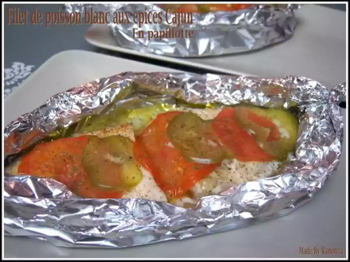 Poisson blanc aux épices cajun en papillotte