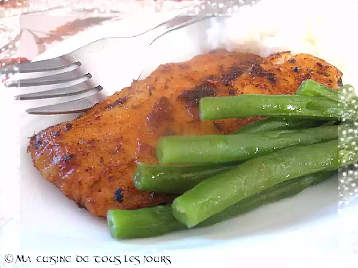 Poisson noirci ( blackened fish de la Nouvelle-Orléans)