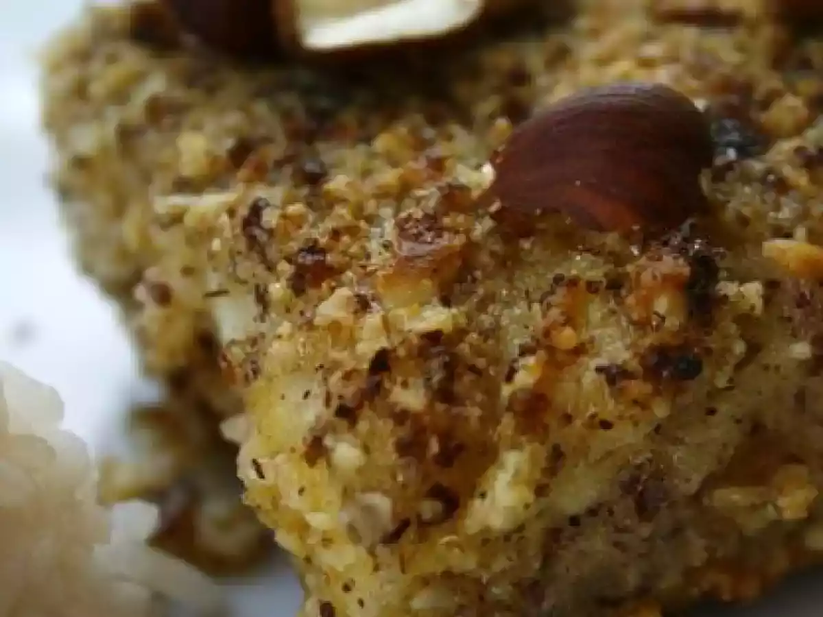 Poisson pané à la poudre de noisette
