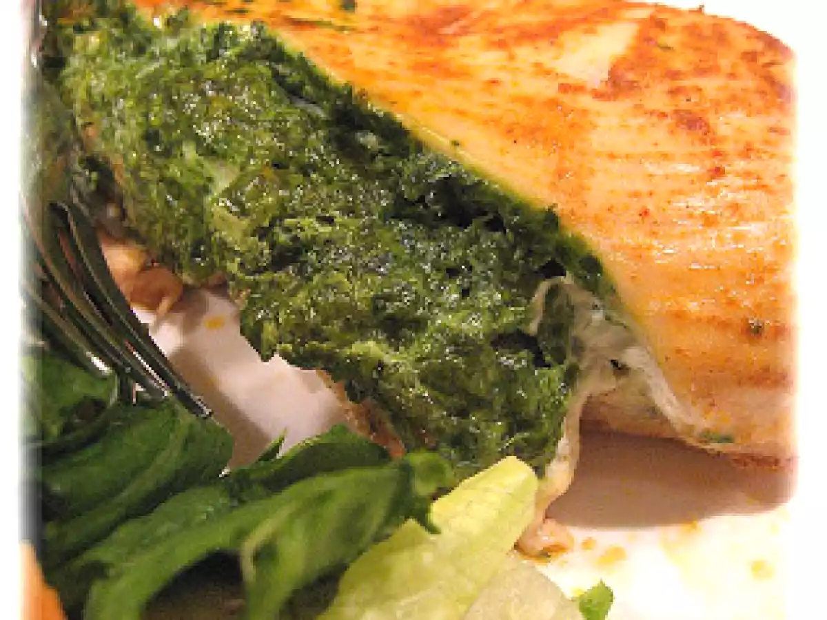 Poitrines de poulet farcies au boursin et aux épinards