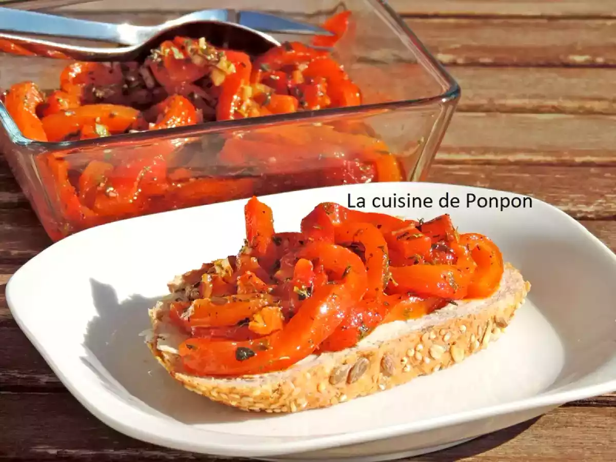 Poivron mariné à l'huile d'olive, ail et origan