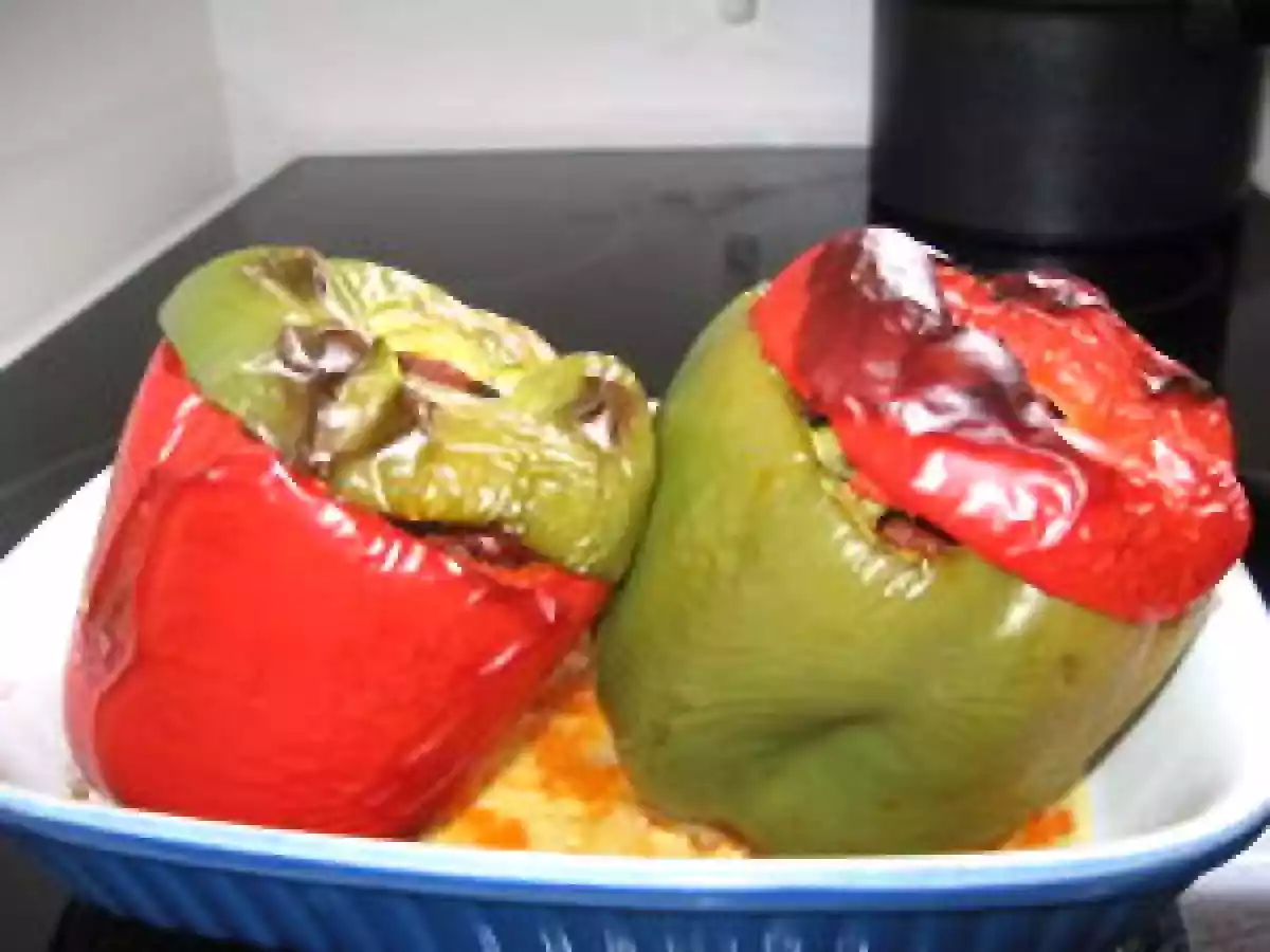 Poivrons farcis à la courgette et merguez