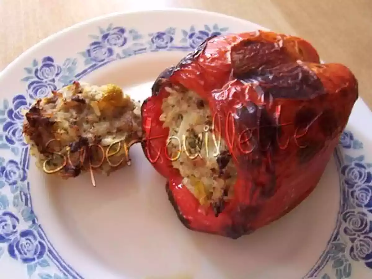 Poivrons farcis à la ricotta, au gingembre et à la menthe