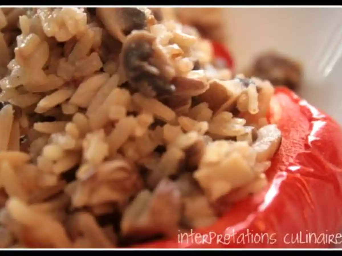 Poivrons farcis au risotto de champignons - photo 2