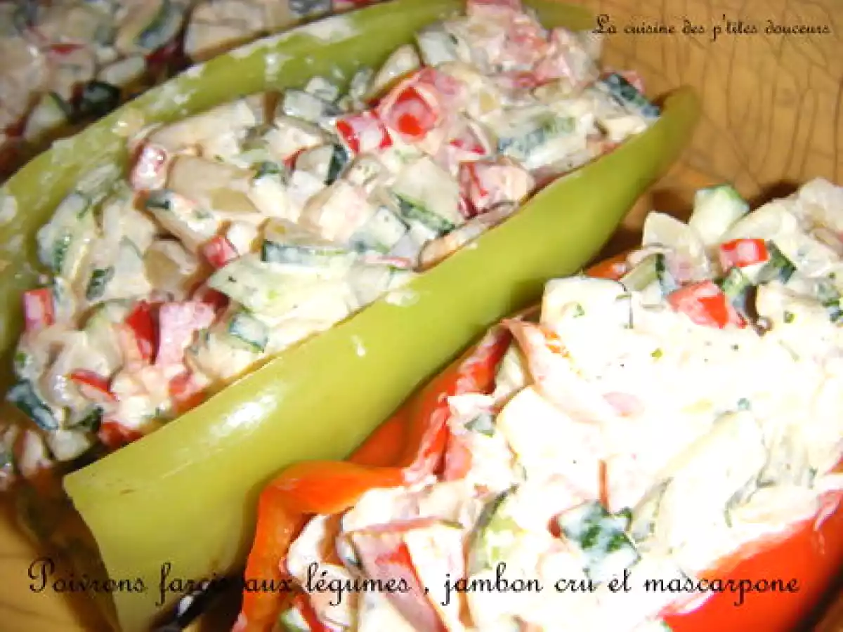 Poivrons farcis aux légumes, jambon cru et mascarpone - photo 2