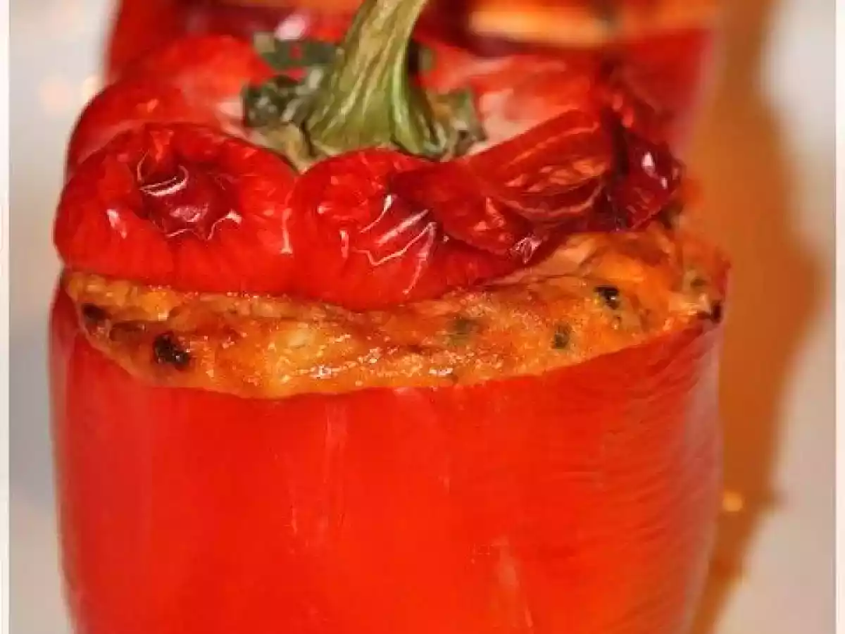 Poivrons farcis Brousse de brebis & Poulet