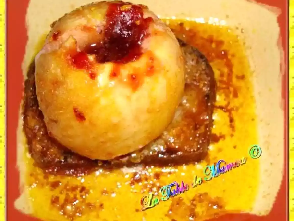 Pommes au four à la confiture de fraise