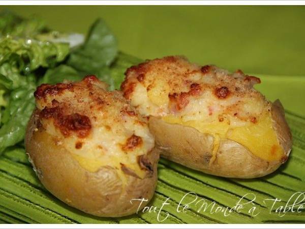 Pommes De Terre Farcies Au Chèvre Et Aux Lardons