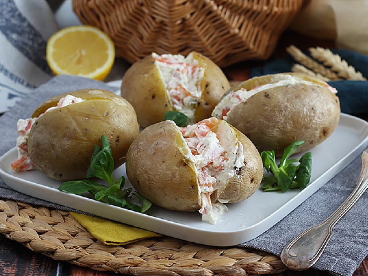 Recette: pommes de terre au saumon fumé et fromage frais