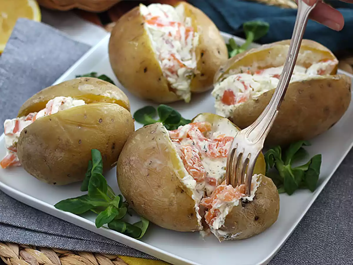 Pommes de terre farcies au saumon fumé et fromage frais - photo 5