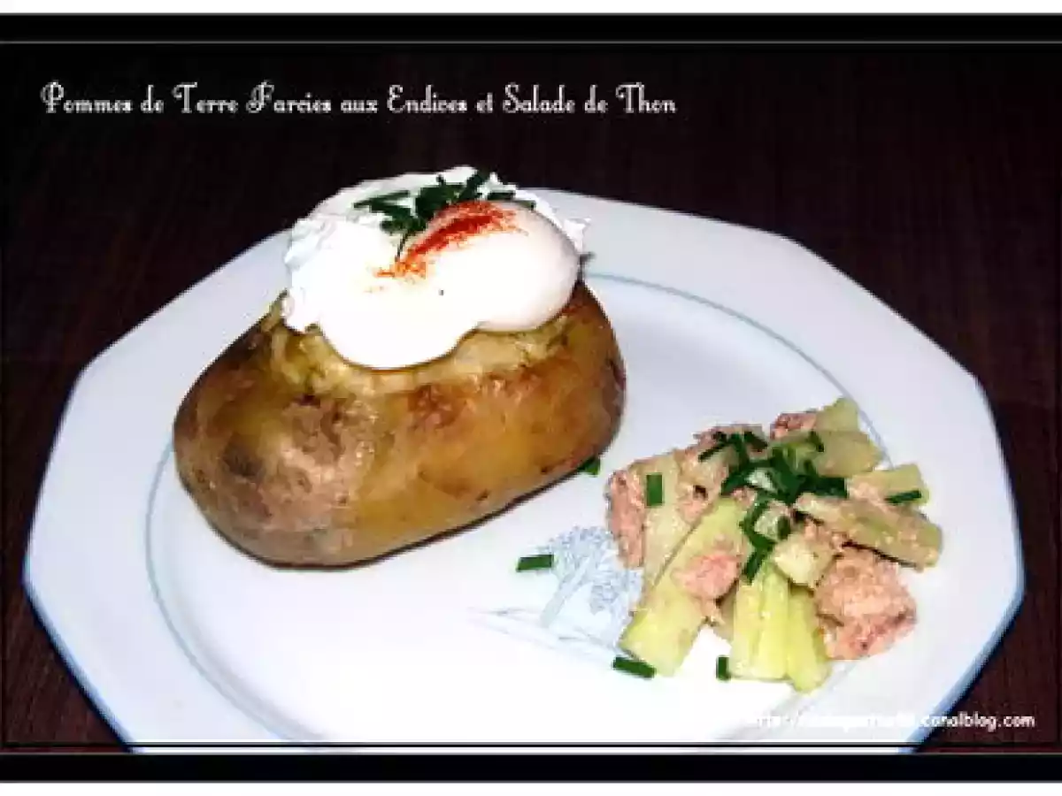 POMMES DE TERRE FARCIES aux ENDIVES et SALADE DE THON (d'Eric Leautey) - photo 2