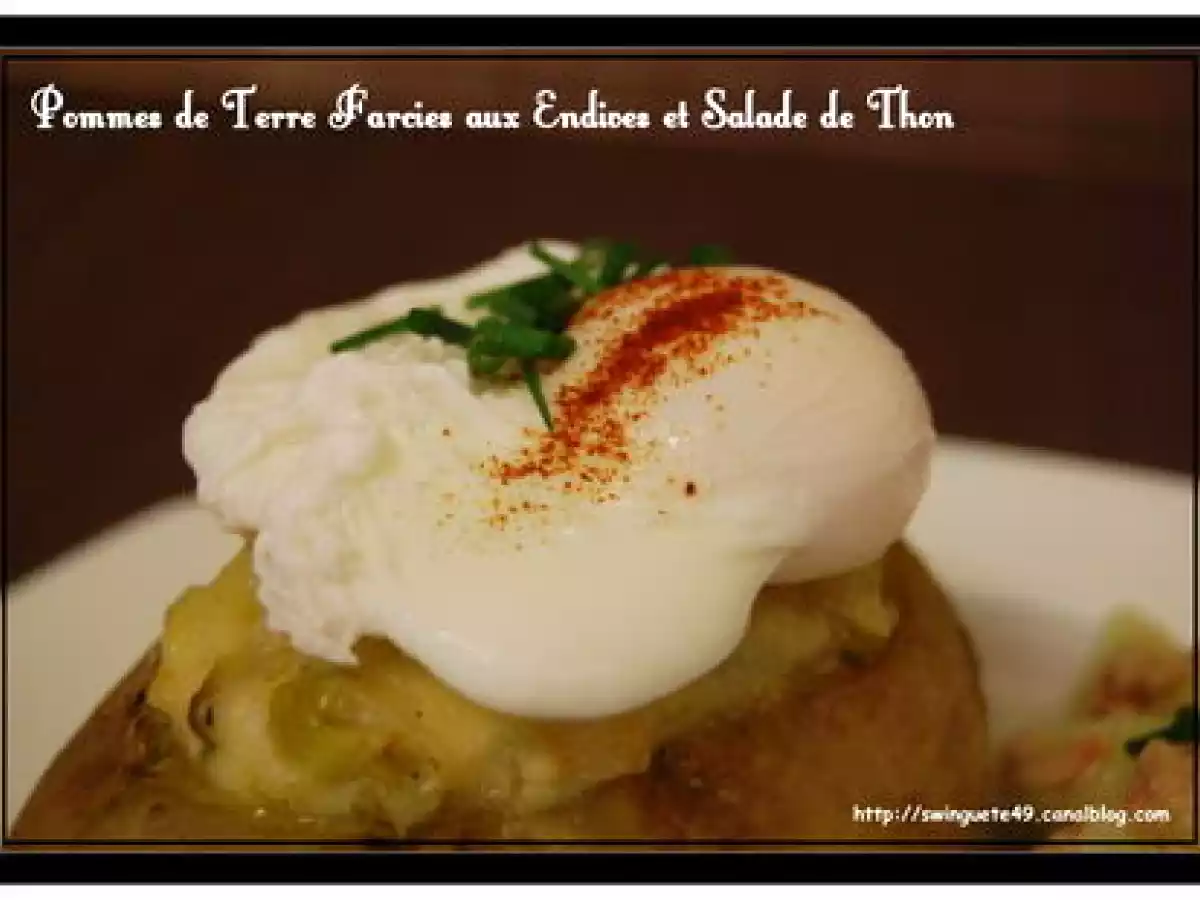 POMMES DE TERRE FARCIES aux ENDIVES et SALADE DE THON (d'Eric Leautey) - photo 3