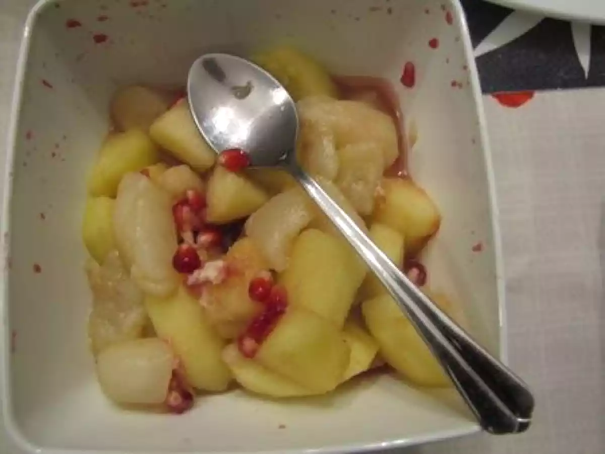 Pommes et poires poêlées à la grenade