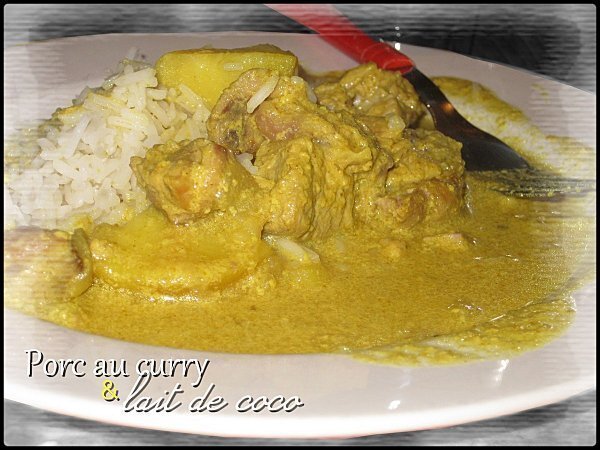Recette de porc au curry et lait de coco