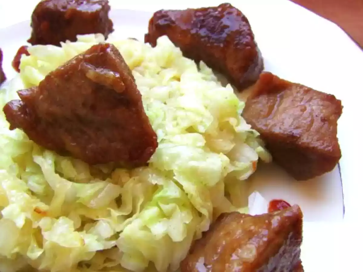 Porc laqué fumé & chou chinois au wok - photo 2