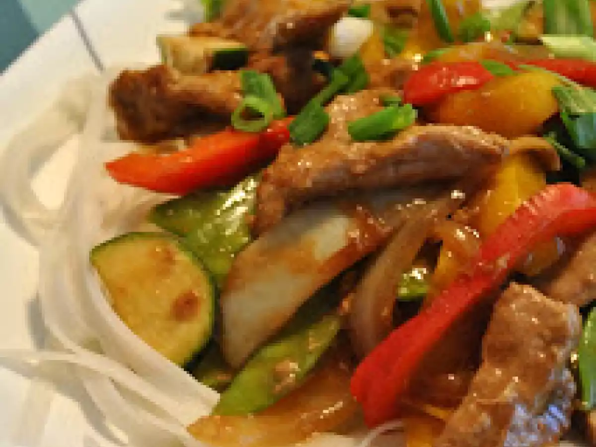 Porc sauté aux légumes