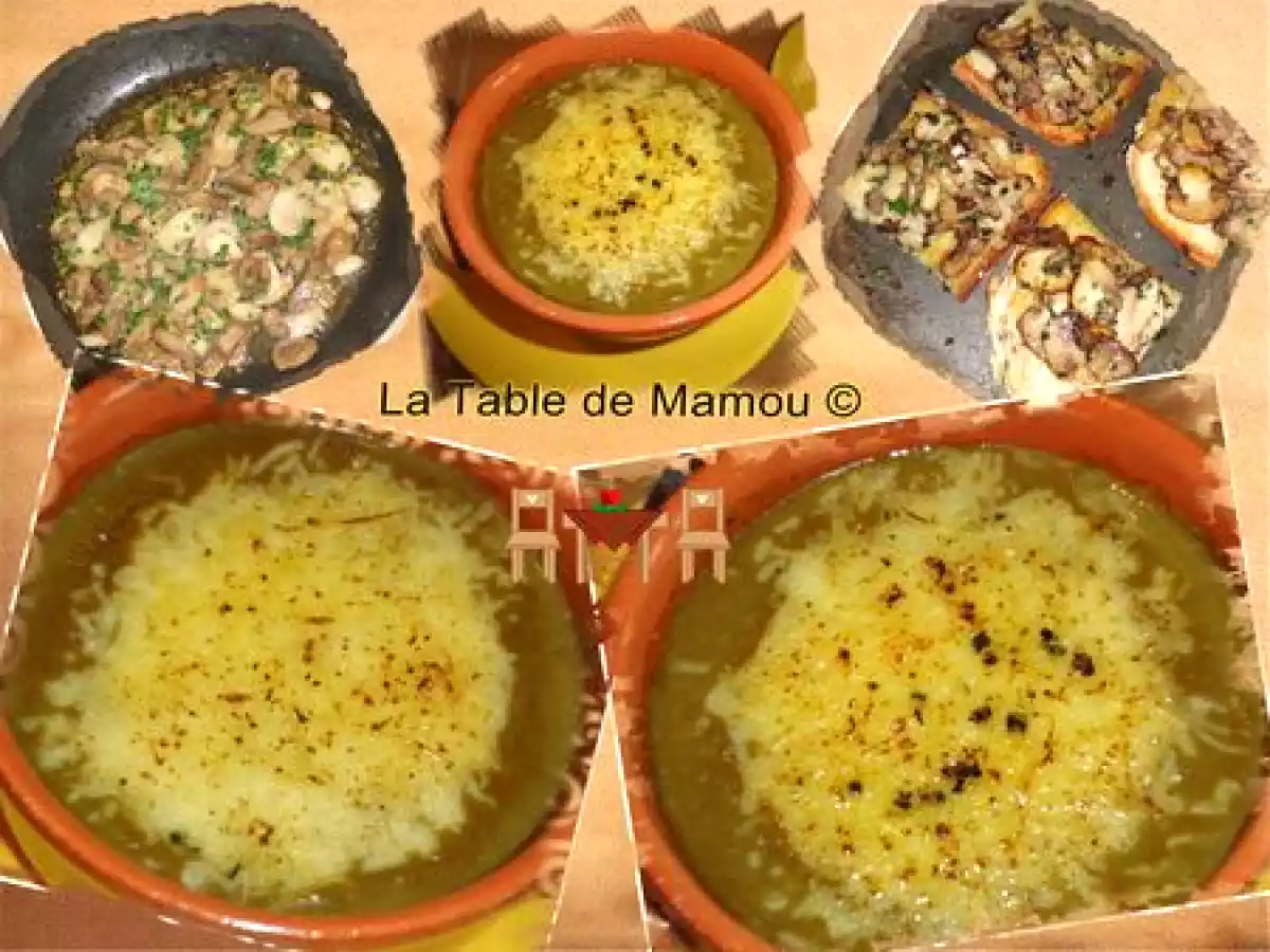 Potage poireaux, cèpes et kiri