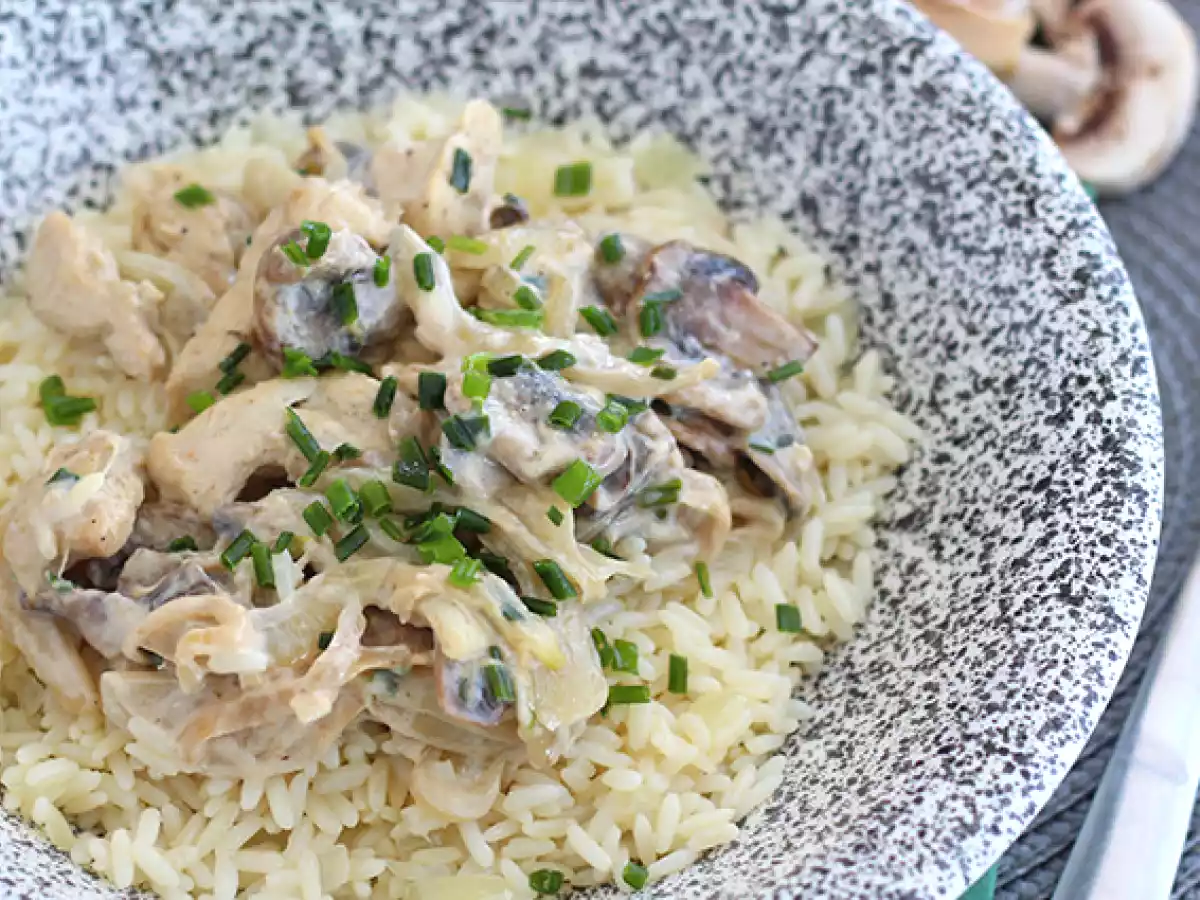 Poulet à la crème et aux champignons - photo 2