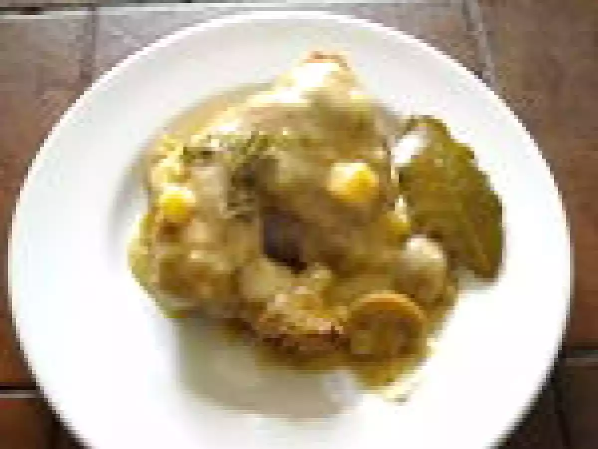 Poulet au cidre, aux champignons et aux herbes