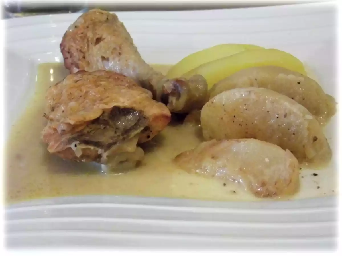 Poulet au cidre et aux pommes