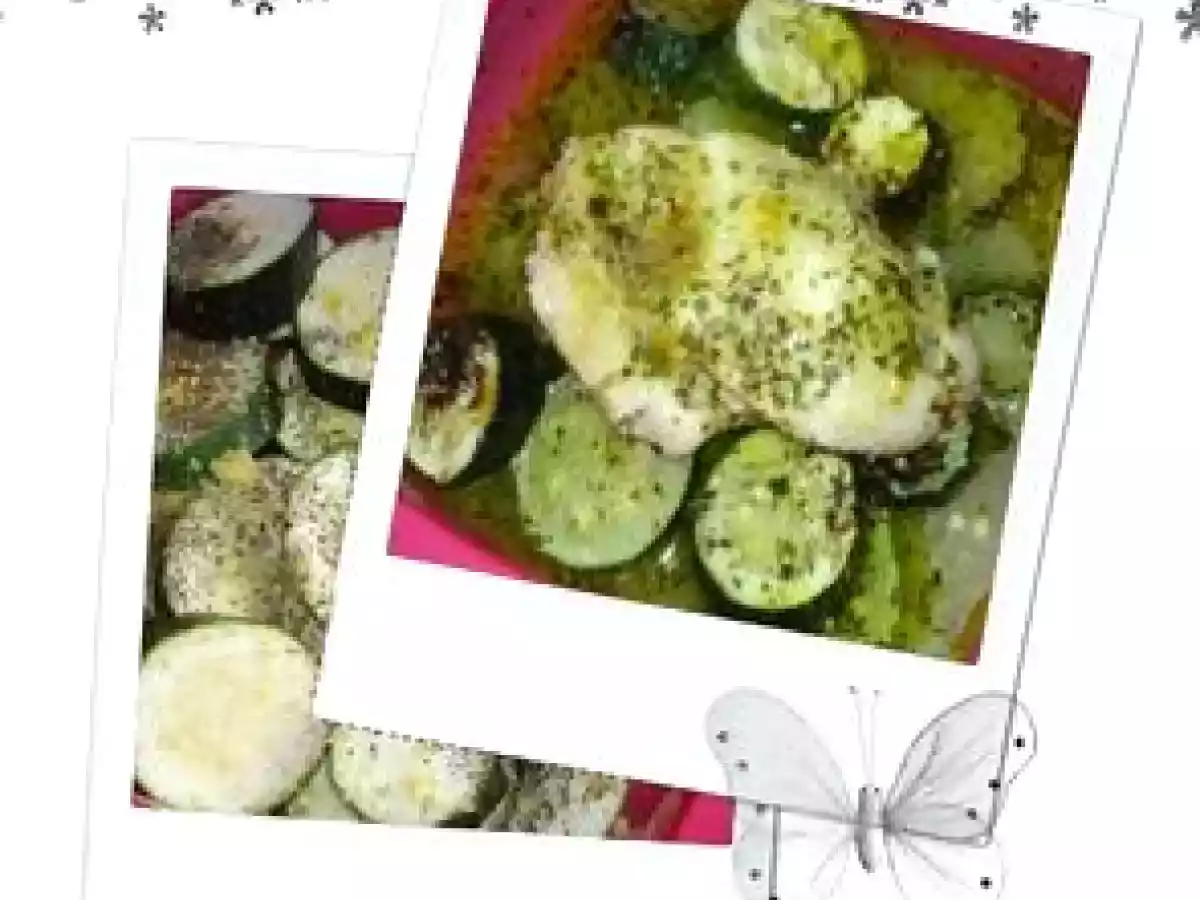 Poulet au four courgette-pesto-mozzarella