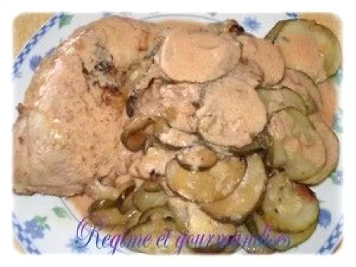 Poulet au jus de citron vert et aux courgettes, sauce au yaourt 0%