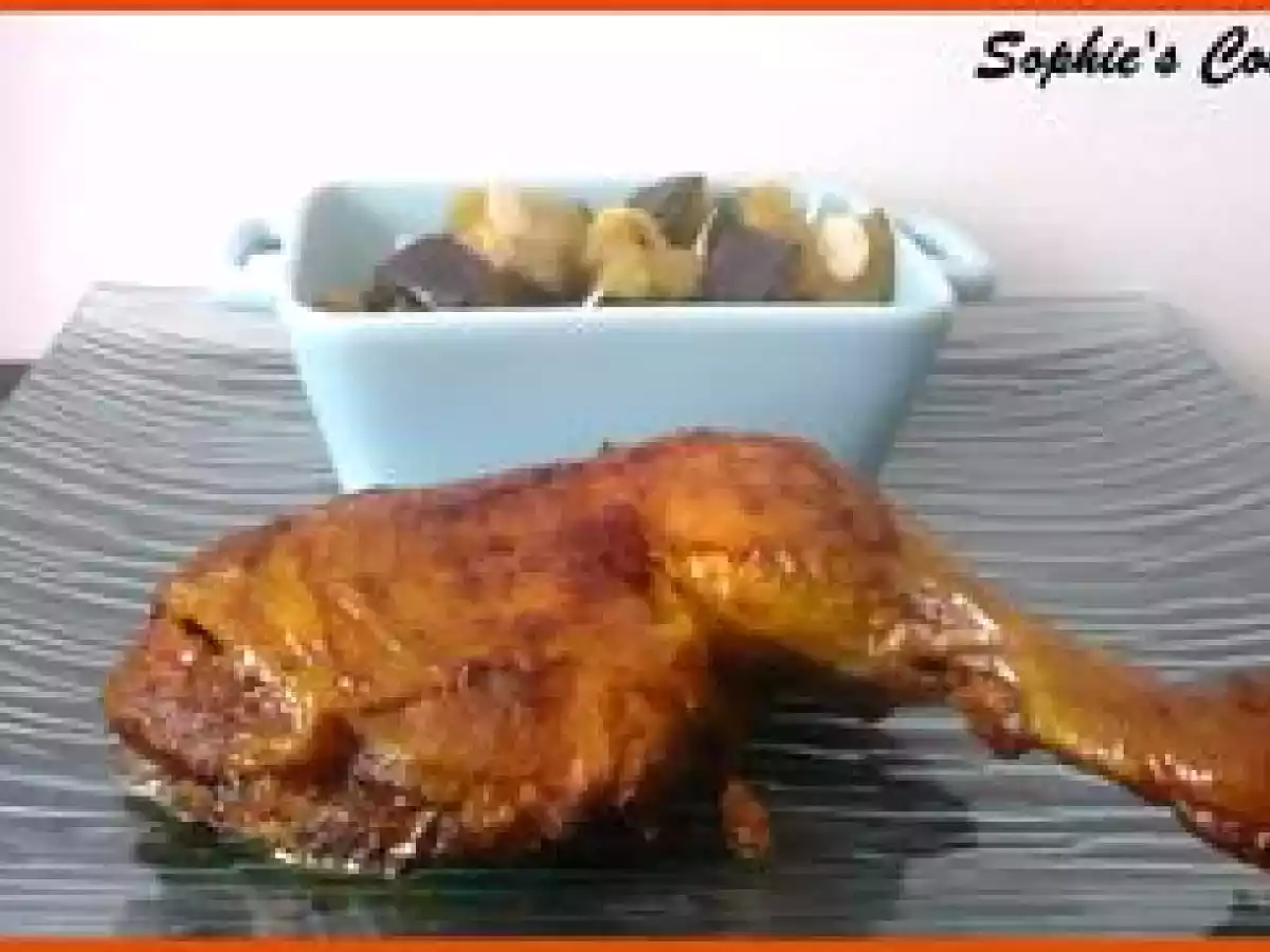 Poulet au raz el hanout, Aubergine et courgette aux amandes - photo 2