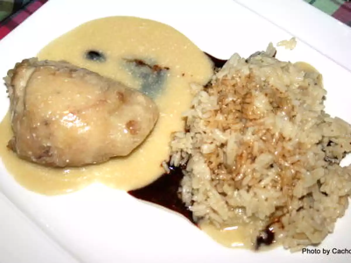Poulet au riz et sa sauce poulette