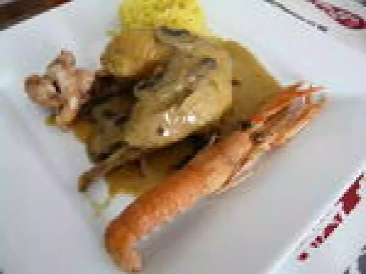 POULET AUX LANGOUSTINES