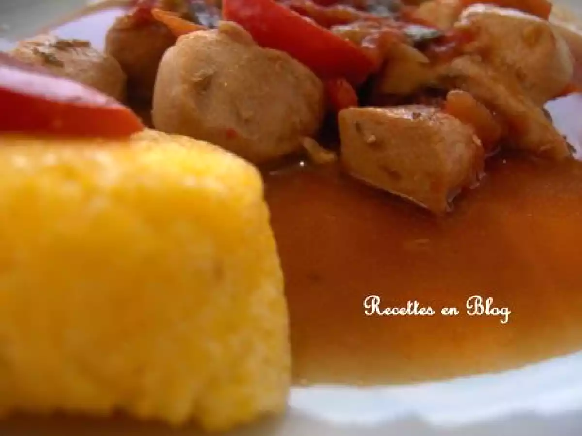POULET AUX LEGUMES DU SOLEIL ET SA POLENTA