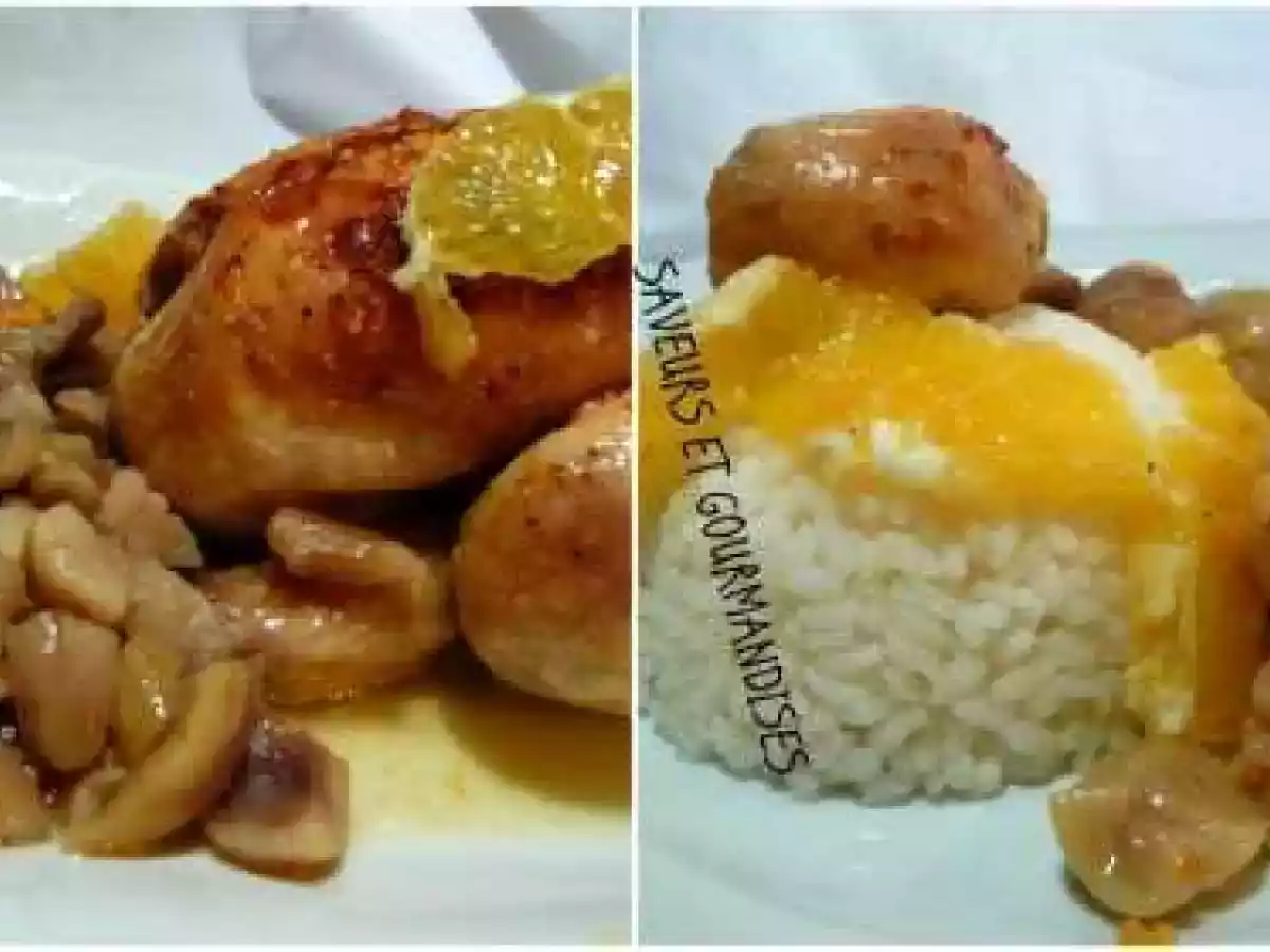 POULET AUX MARRONS ET JUS d'AGRUMES.