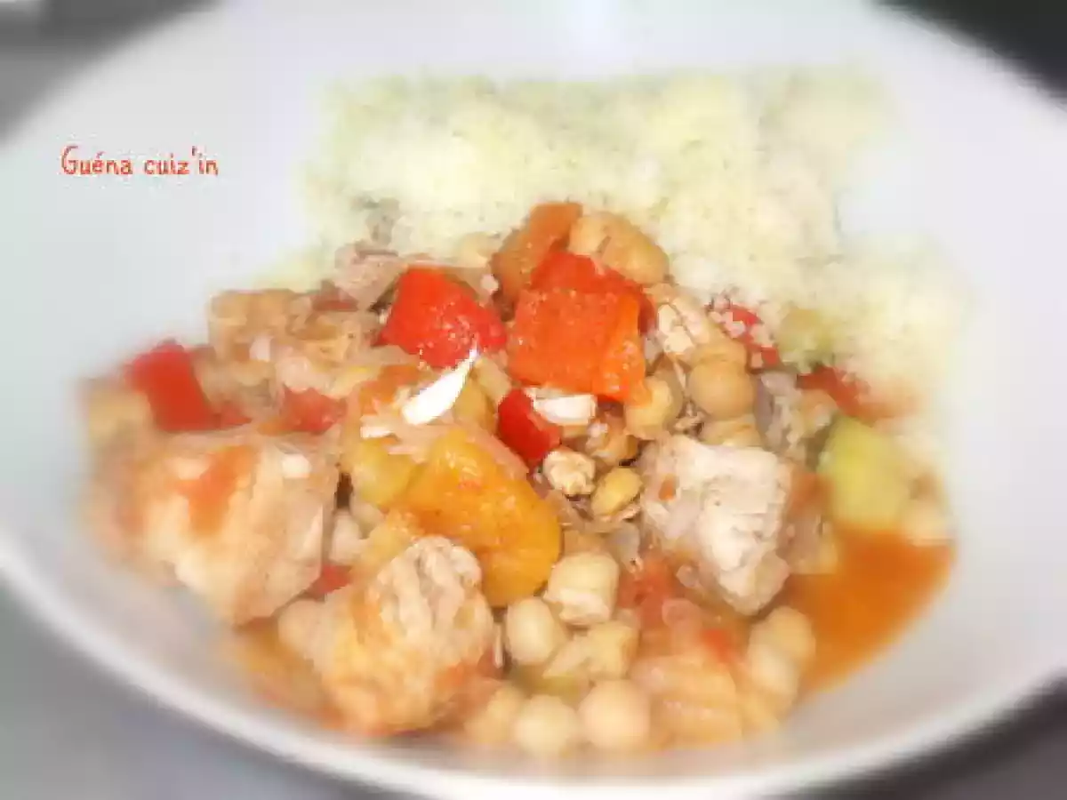 Poulet aux pois chiches façon marocaine