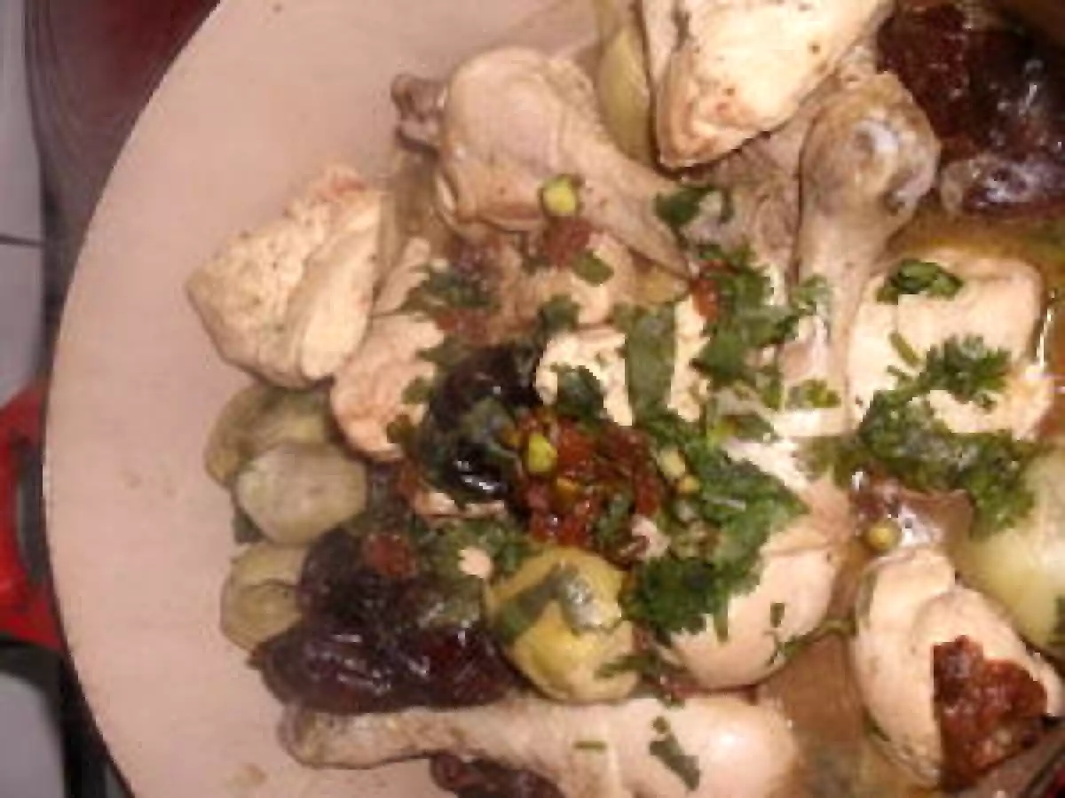 POULET AUX PRUNEAUX ET ARTICHAUTS - photo 2