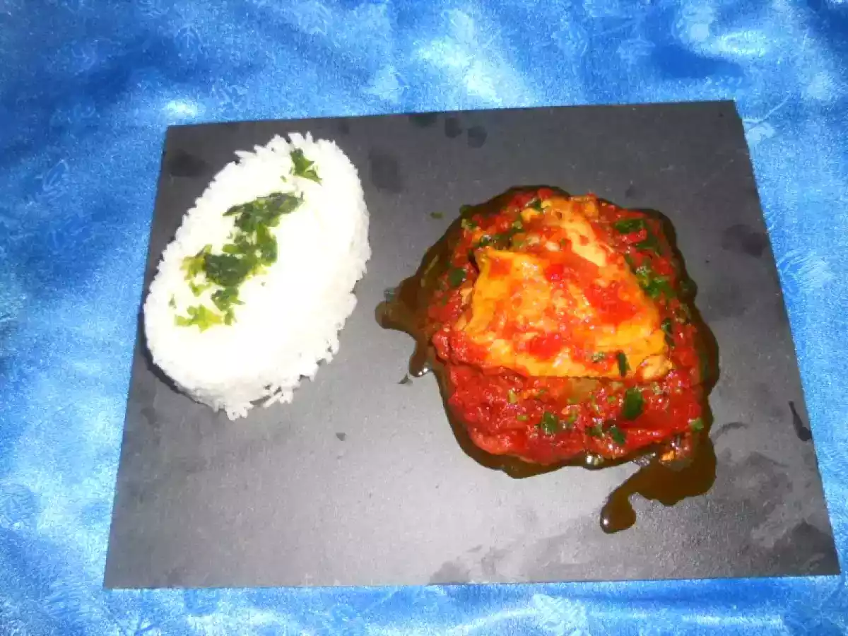 Poulet aux tomates confites, amandes, cannelle et miel