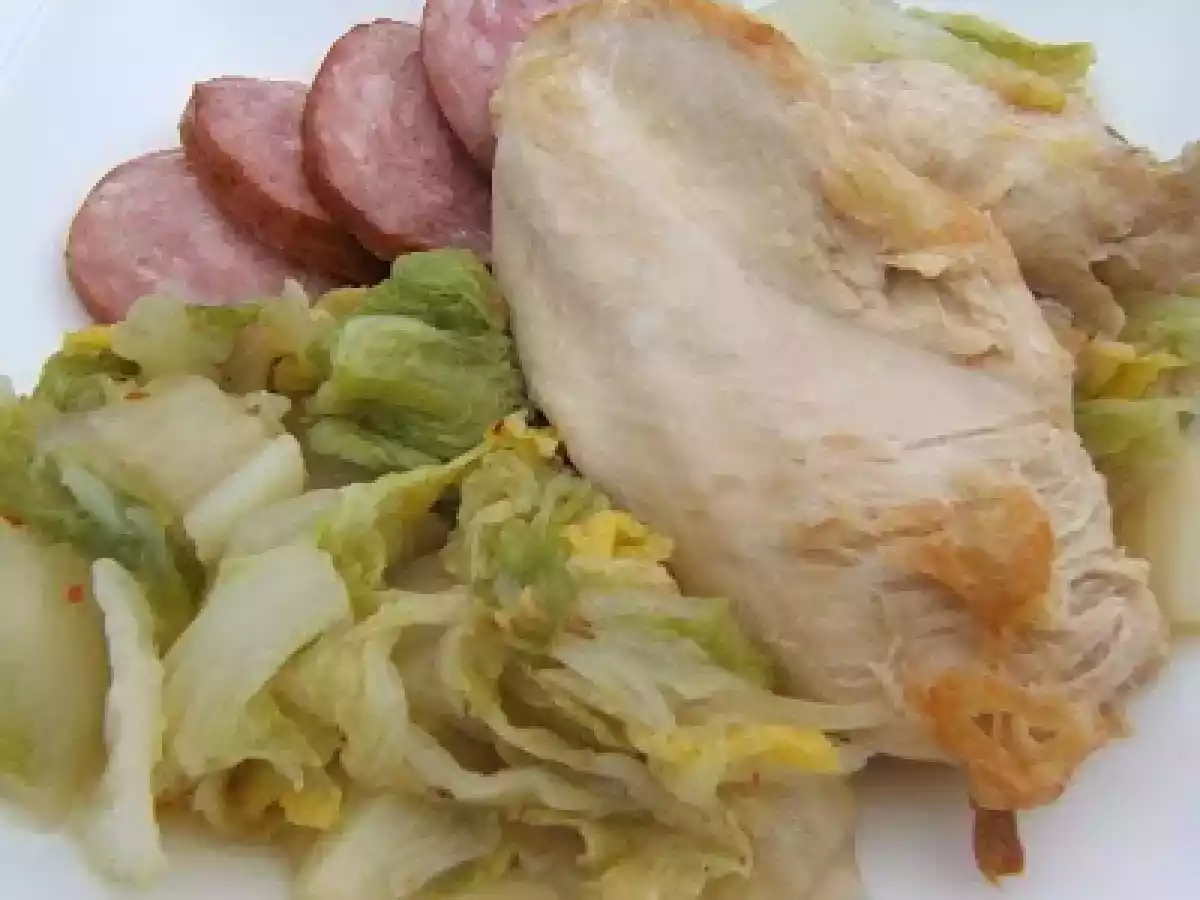 Poulet braisé au chou et à la Montbéliard
