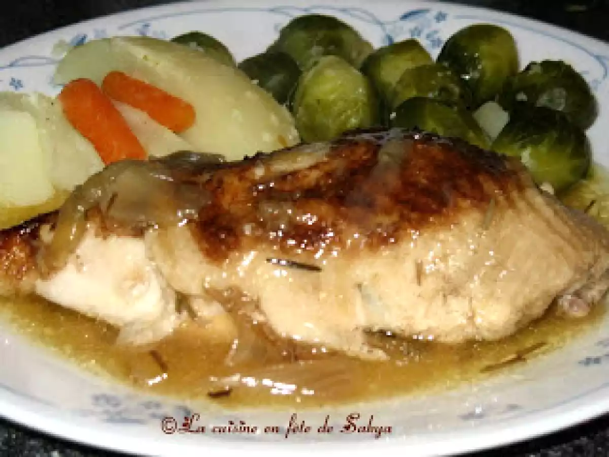 Poulet braisé au vin blanc et gingembre