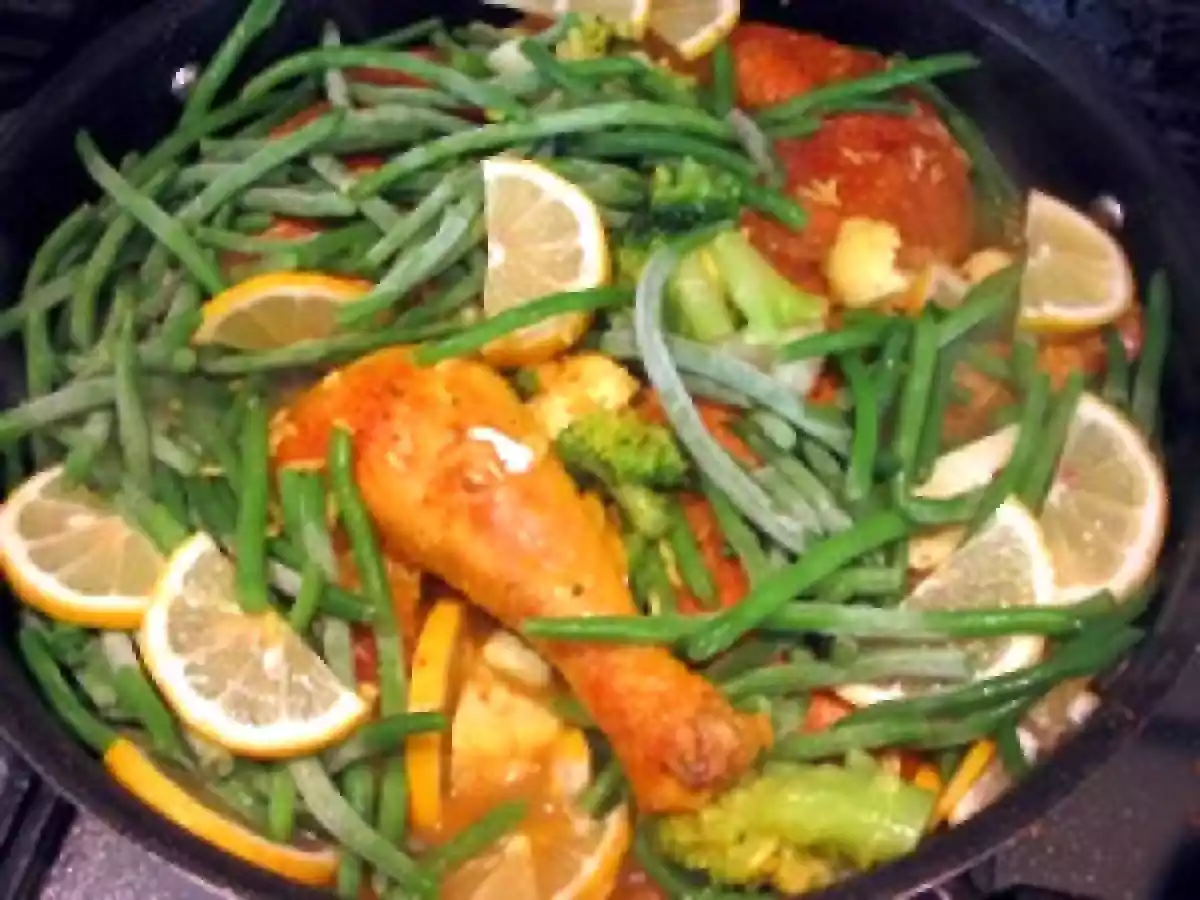 Poulet curry citron et pilaf de chou-fleur et haricots verts - photo 3